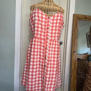 Gianni Bini Women’s XL Cotton Linen Gingham Dress